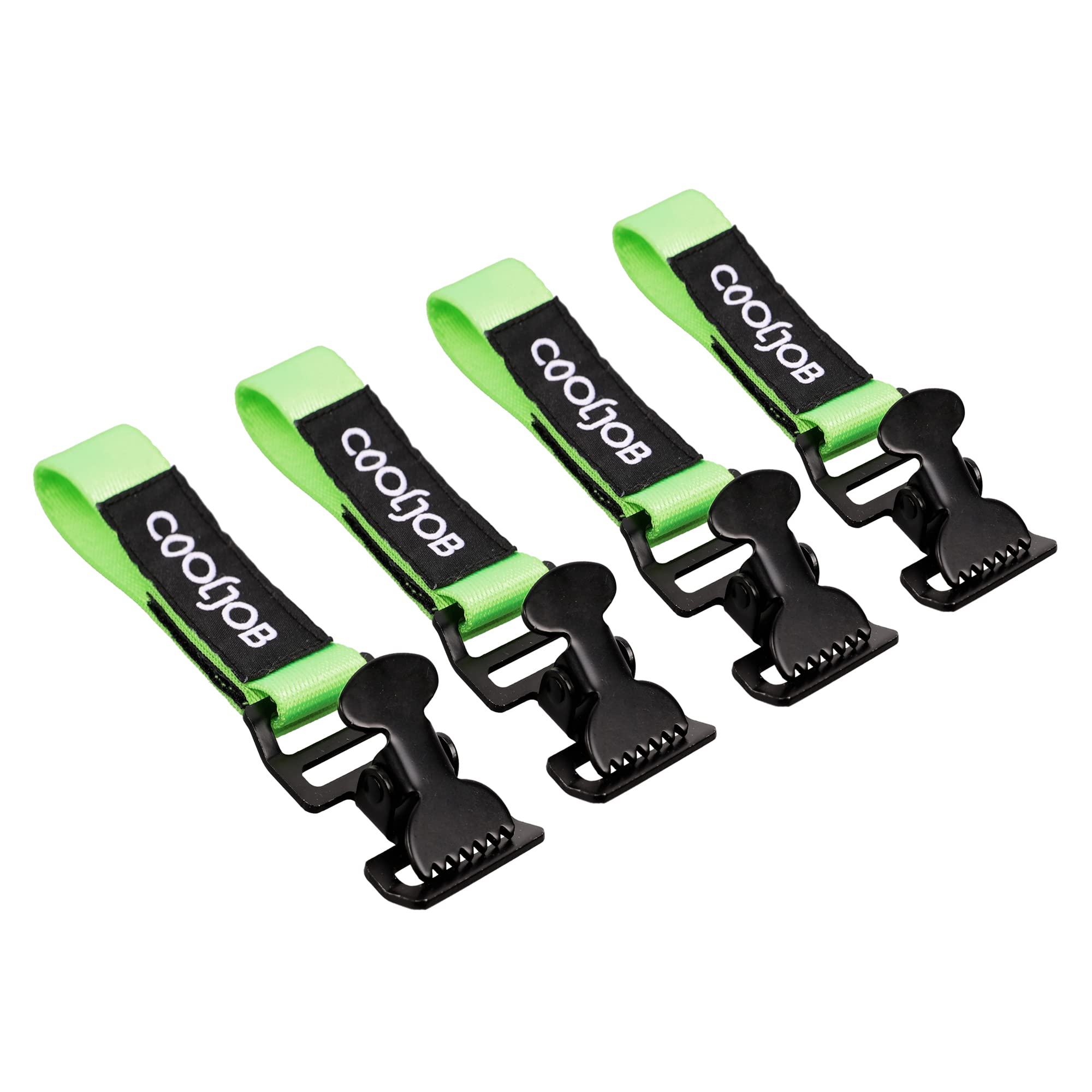 COOLJOB Metal Glove Holder Clips for Work, Hard Hat Keeper Accessories for Men, Heavy Duty Safety Clamp Holder, Firefighter Turnout Gear Helmet Strap for Belt, High-vis Fluorescent Yellow, 4 Pcs