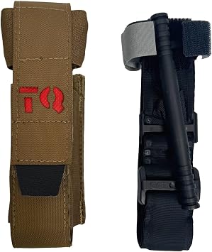 Rescue Essentials CAT GEN7 Tourniquet with Universal Tourniquet Holder Gen2, 7" x 2" x 2", Tan with Black Tab Belt/Vest Mount Trauma/Tactical Medical Kit, 1-Pack TQ Plus Holder