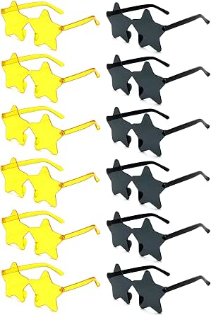 24 Piece Rimless Sunglasses Set - Mixed Retro Colors & Shapes For Parties, Costumes & Fun