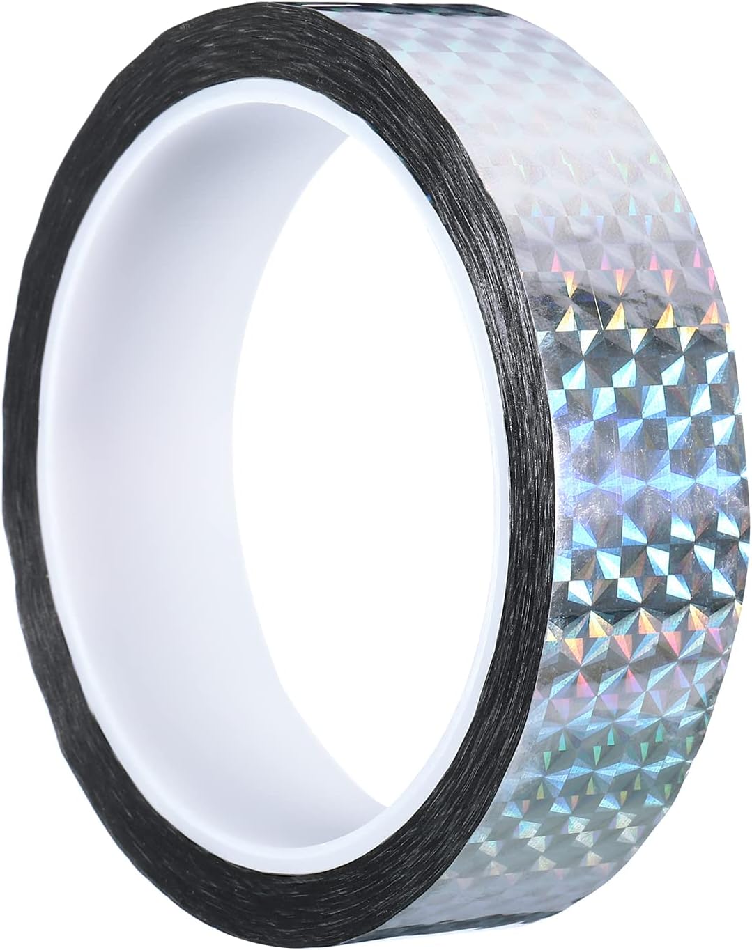 Prism Tape 1 Inch x 55 Yards, Holographic Metalized Reflective Adhesive for Detailing Accent Wall Decor Art, Silver