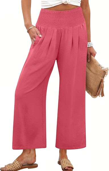 ANRABESS Womens Wide Leg Palazzo Pants with Pockets