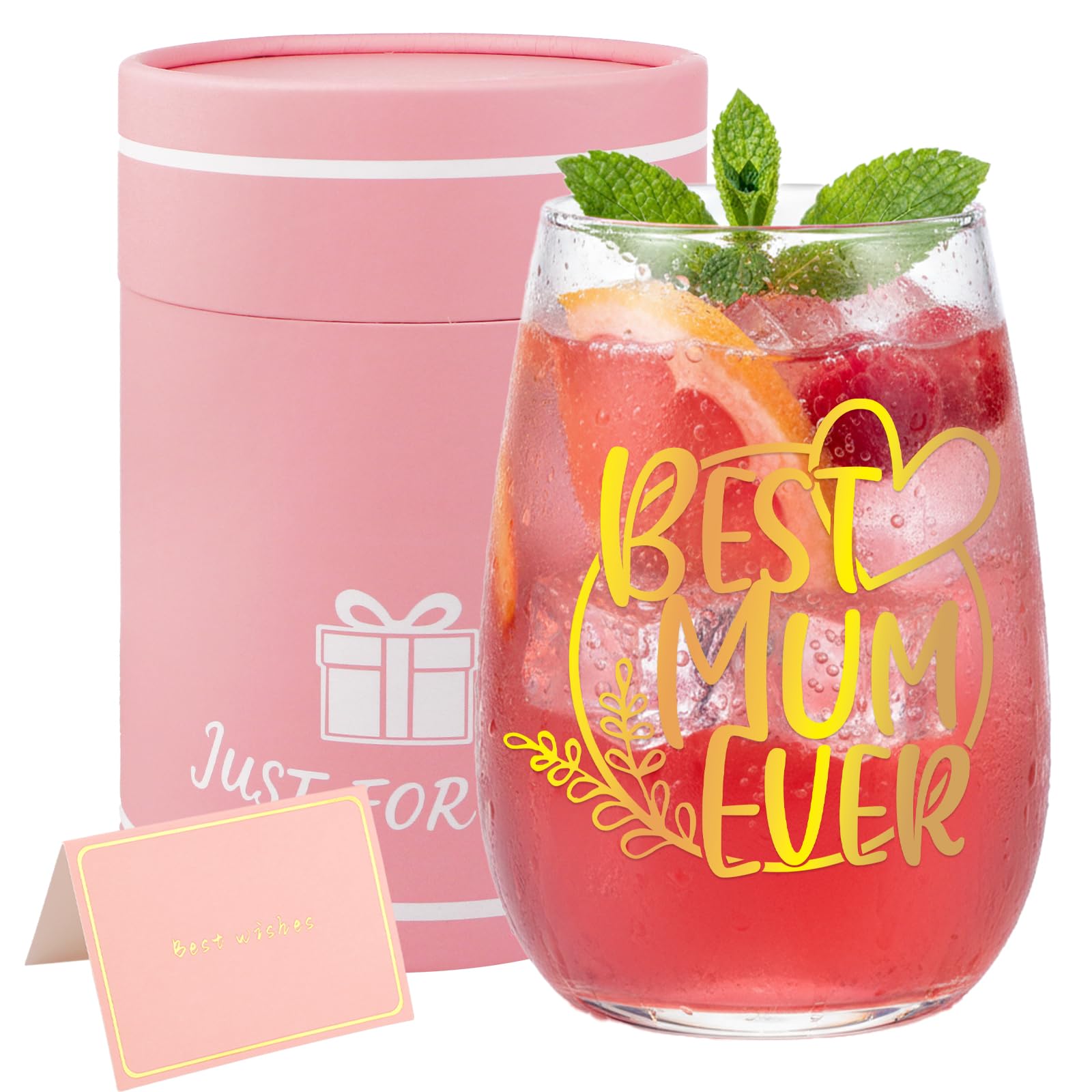Bliceon Mothers Day Gifts for Mum On Her Birthday, Personalised Wine Glass, Personalised Gifts for Mum, 15oz Wine Glasses with Gift Box
