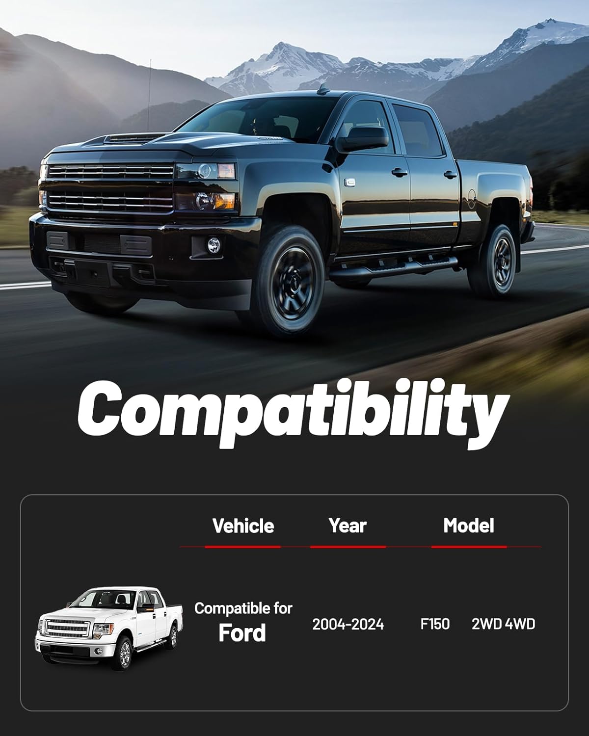 EVIL ENERGY 2.5" Leveling Lift Kit Compatible with 2004-2024 F150 2WD/4WD, 2.5 inch Front Suspension Forged Strut Spacers Red