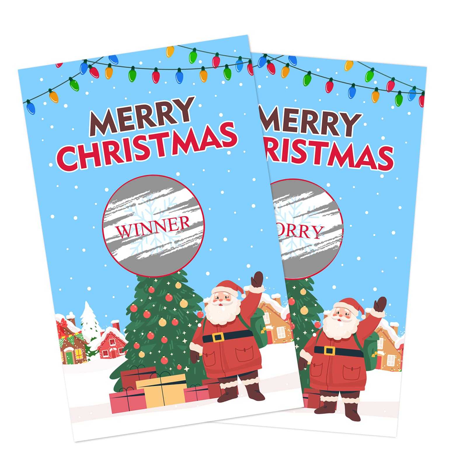 Cartes de Noël à gratter avec finitions festives pour événements VIP D01