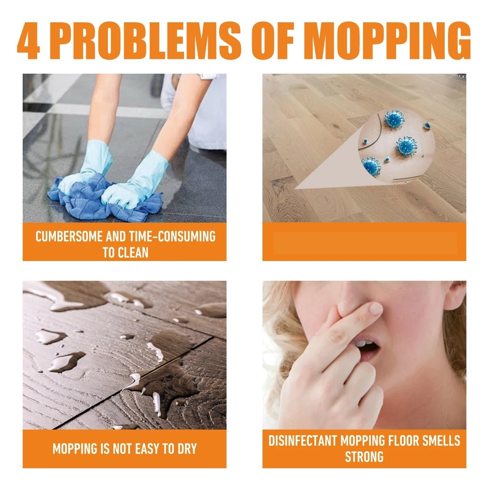 Limpiador multisuperficie for Pisos: Descontaminación Profunda for Pisos de Madera y baldosas con Efecto abrillantador. Fórmula Todo en uno for Limpieza y protección.(6PCS)