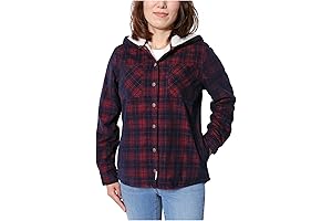 Soho Threads Women's Hooded Sherpa Shirt Jacket: A Leisurely Layer of Warmth...