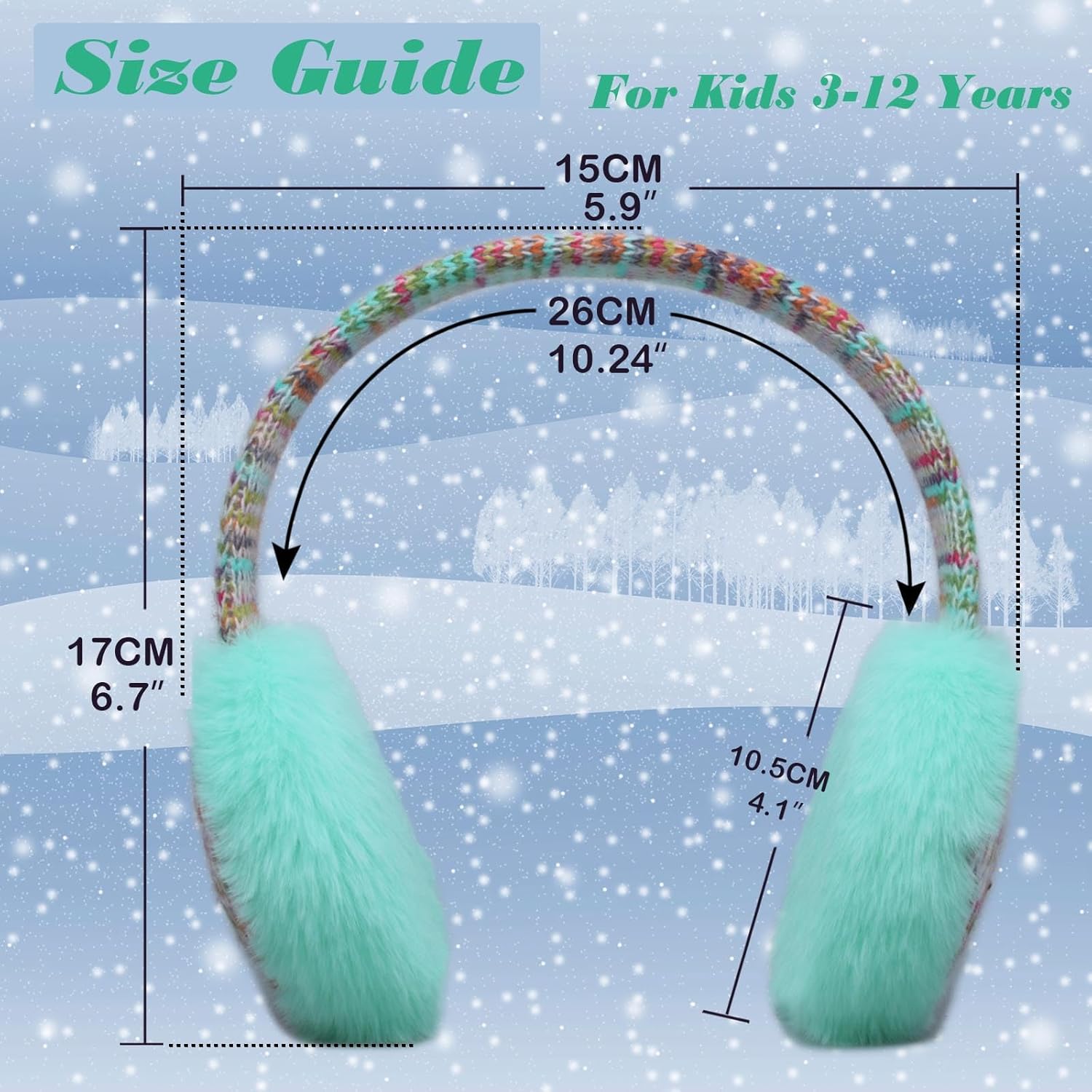 Ear Muffs Gloves Set for Kids, Winter Adjustable Sequins Warm Earmuffs for Kids Outdoor Cold Weather - Image 5