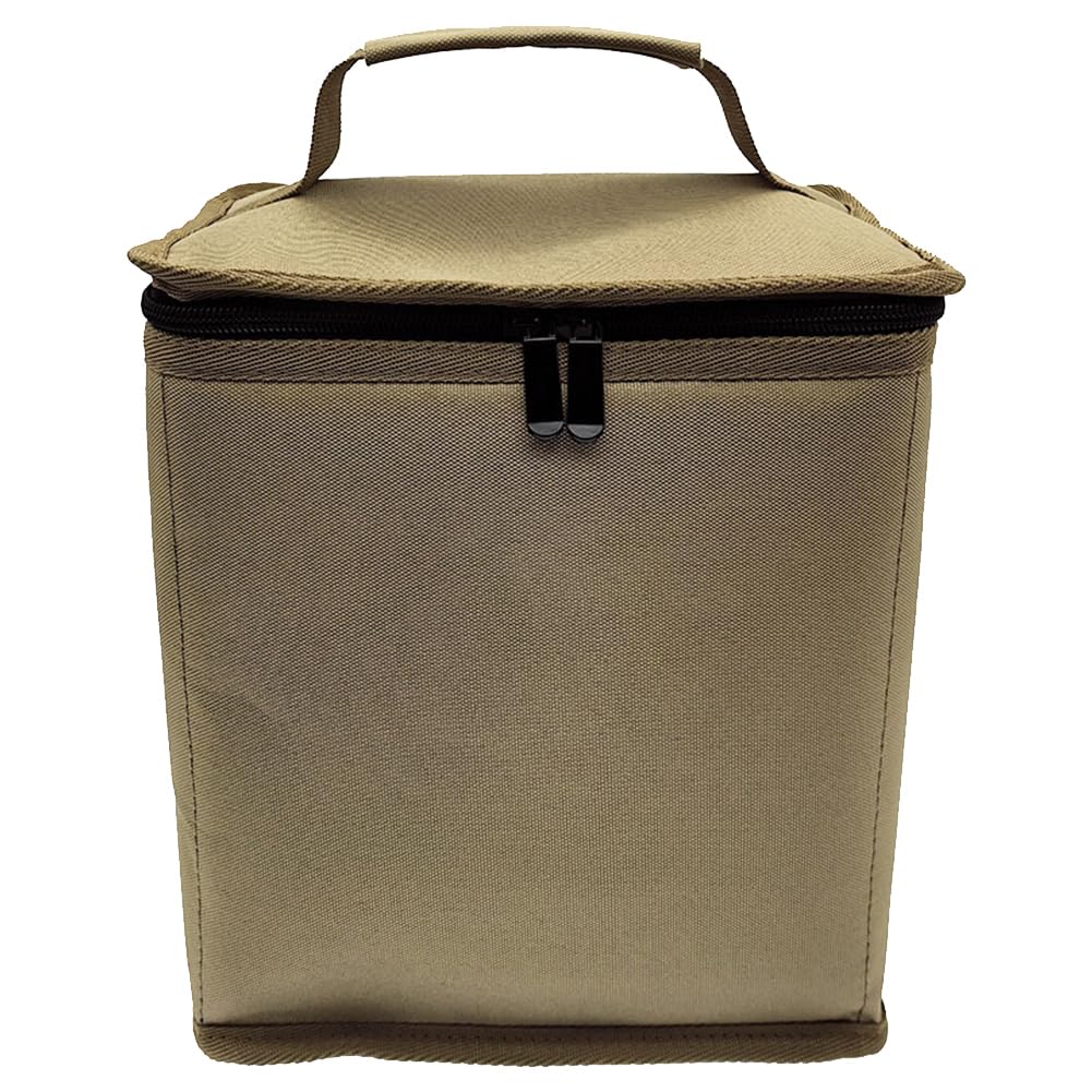 Fuel ​Cylinder Storage Bag 600D Oxford Cloth Butane Fuel Canister Cover Anti-Collision Portable Gas Tank Storage Bag with Handle for Outdoor Camping Cooking Travel Picnic (Large Khaki)