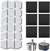 Invengo Replacement Filters for Cat Water Fountain, 6 Carbon Filters & 6 Foam Sponges Compatible with Invengo MeowFlow B10 & B20 Pet Water Fountains