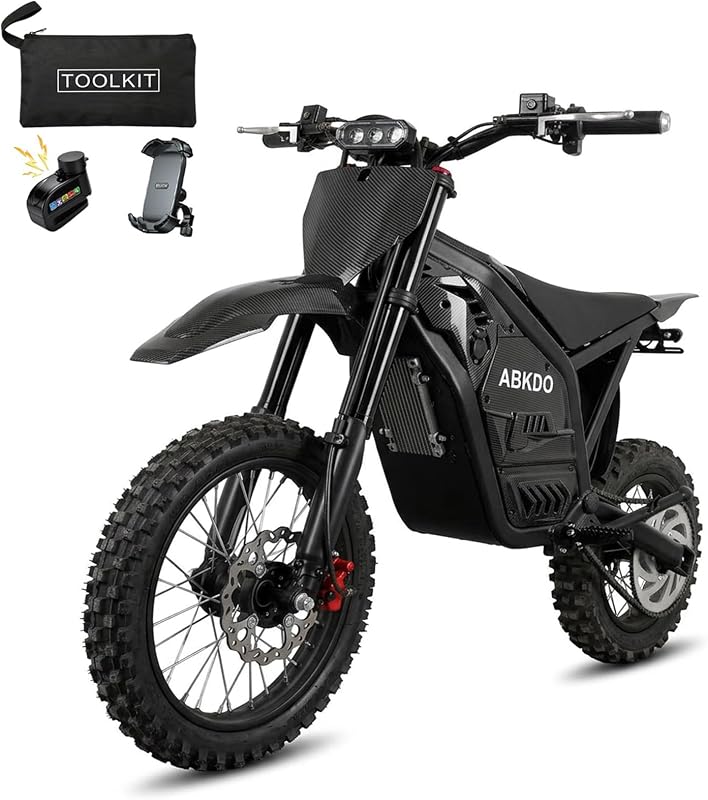 4000W Peak Electric Dirt Bike for Teens Adults，45 MPH，40 Miles Range | 48V 23Ah Removable Battery, 14" /12" Tires, Full Hydraulic Brakes and Suspensions Mountain Off-Road E Dirt Bike
