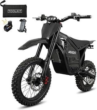 4000W Peak Electric Dirt Bike for Teens AdultsTwo Units | Removable Battery, 45 MPH Max Speed, 40 Miles Range, 14" Front/12 Rear Tires, with Phone Holder & Disc Lock