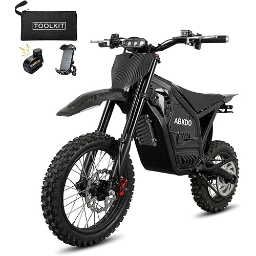 4000W Peak Electric Dirt Bike for Teens Adults, 45 MPH Max Speed, 40 Miles Range, 48V 23Ah Removable Battery, 14" Front/12 Rear Tires,Reverse Function,with Phone Holder & Disc Lock