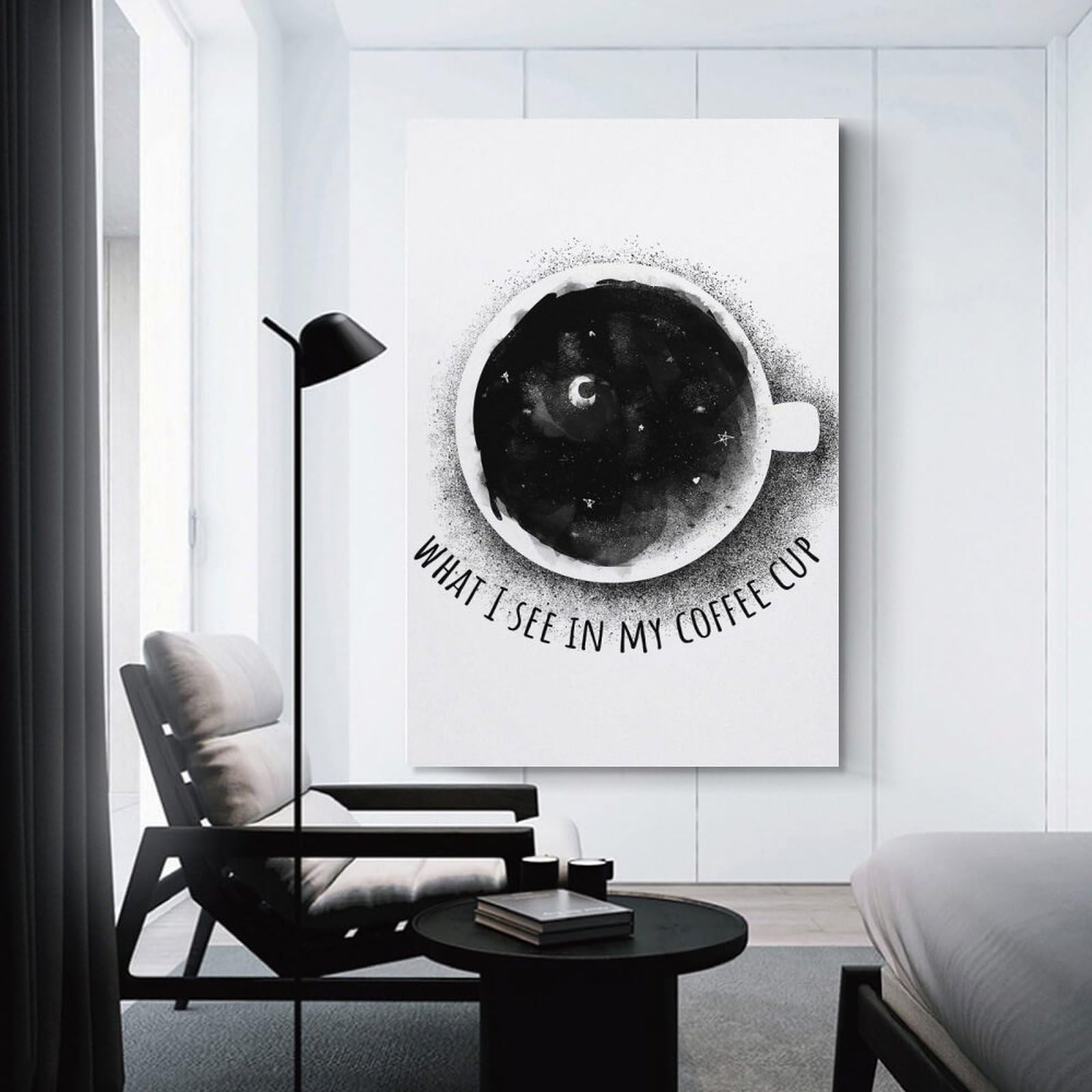 Junmoney Wall Picture Print Coffee Cup, 24x36inch(60x90cm), for Entrance Walls, Hall Decor Or Foyers, A Neat Decor Update for Hallways