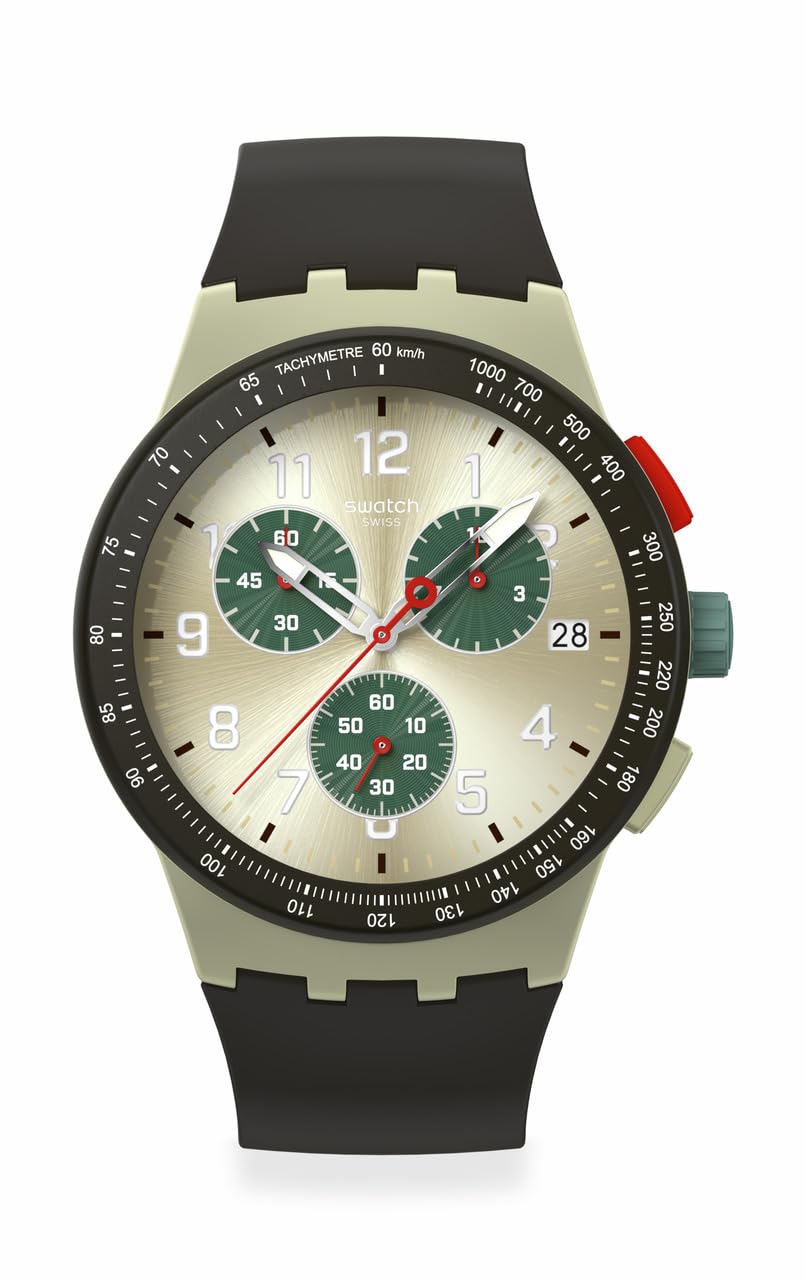 Chrono 42 Unisex Watch Dress Stainless Steel Beige Quartz Waterproof Obsidian Ink