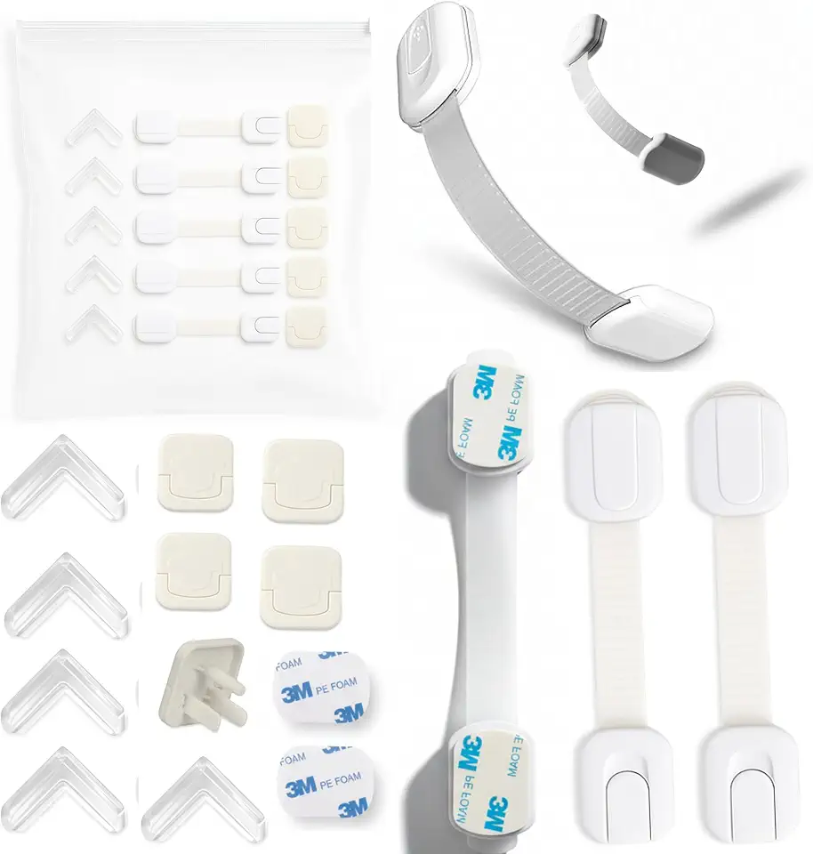 Baby Proofing Kit (15 Pack) – Complete Child Safety Set for Home Protection | Includes Cabinet Locks, Corner Guards &amp; Outlet Covers | Easy No-Tool Install – Keep Your Baby Safe &amp; Parents Stres