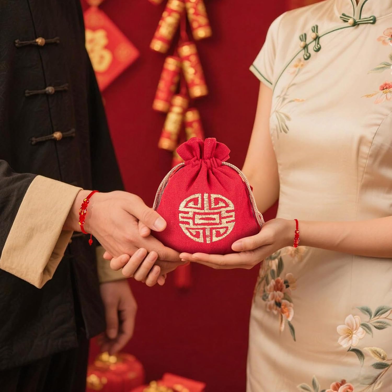 6 Set 2026 Chinese New Year of Horse Bracelets with Lucky Bags, Red Adjustable Lunar New Year String Horse Charm Bracelet, Chinese Zodiac Animal Braided Rope Corded Jewelry Gifts for Women Men - Image 5