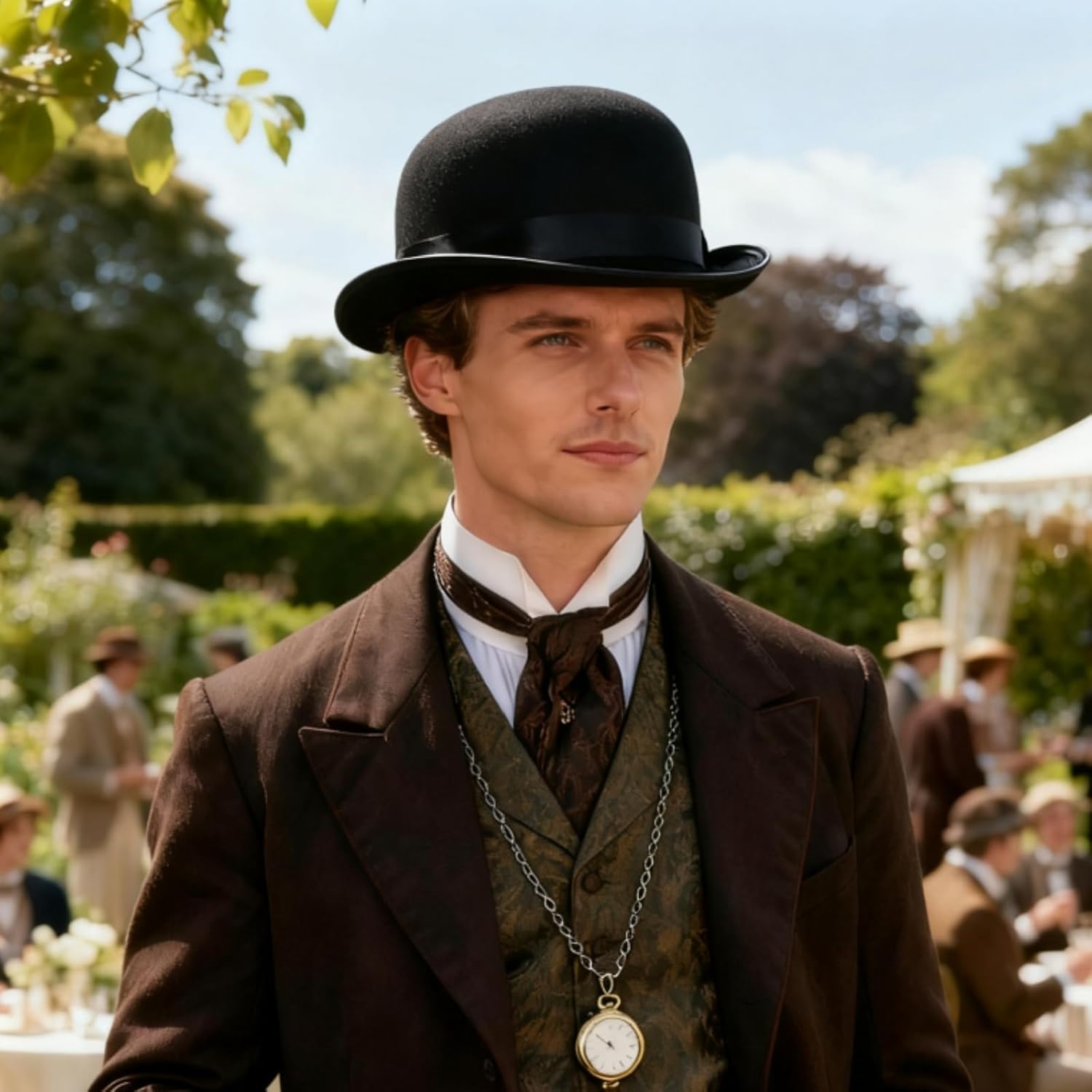 3 Pack Bowler Hat, 23" C Black Derby Hat, Felt Bolivian Costume Hat Accessories, Victorian Dress Up Hat for Men and Women, Adults - Image 7