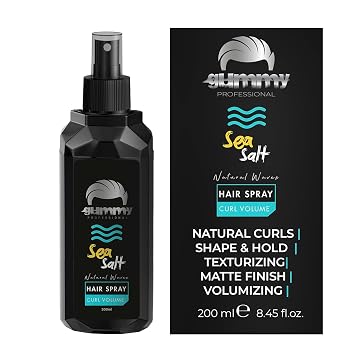 Gummy Professional Curl & Sea Salt Hair Spray Texturizing Spray for Natural Waves, Added Volume, Lift & Matte Texture Lightweight Styling for Men & Women with Creatine 8.45 fl oz / 200 ml
