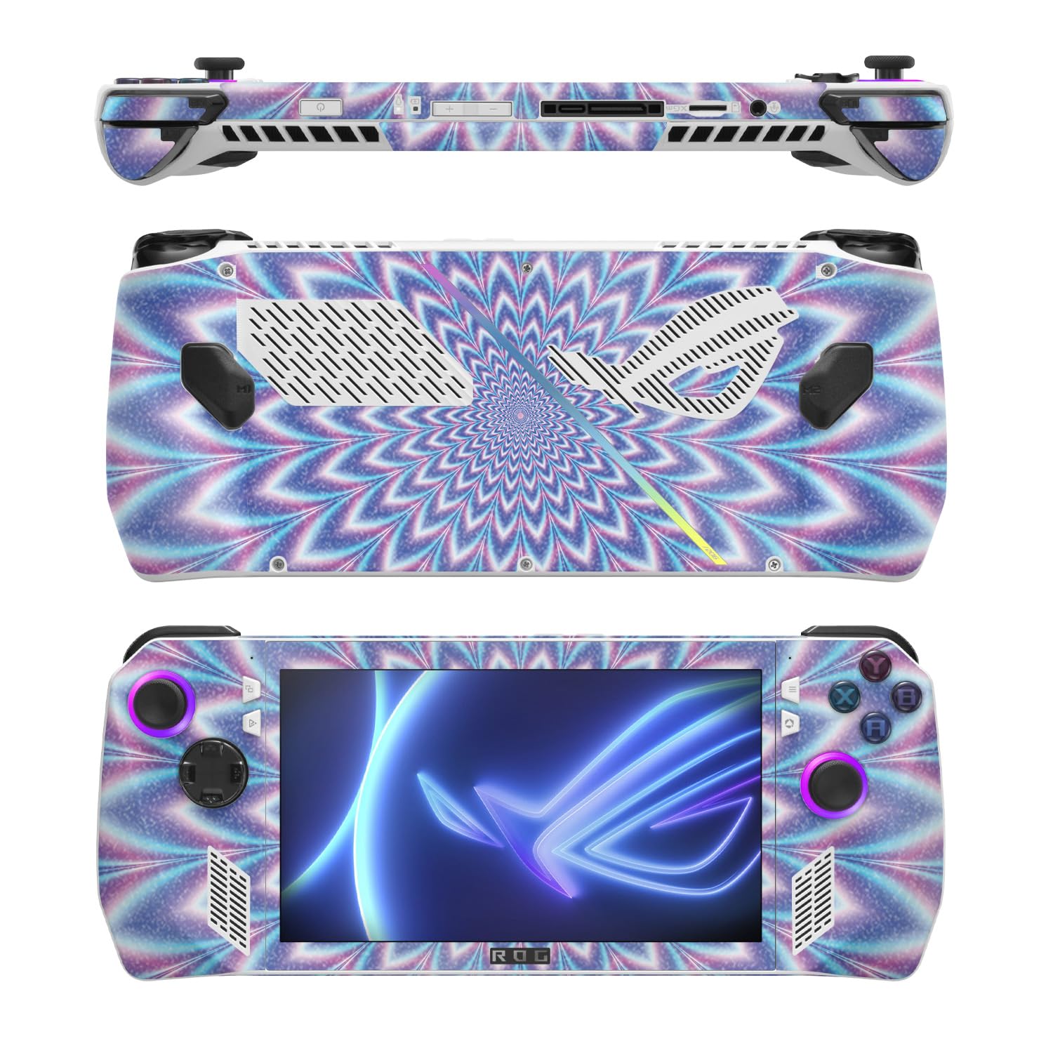 MightySkins Glossy Glitter Skin Compatible with Asus ROG Ally - Jitter Illusion | Protective, Durable High-Gloss Glitter Finish | Easy to Apply