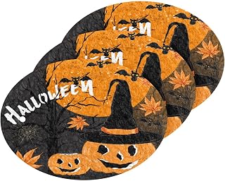 Happy Halloween Pumpkins Kitchen Sponges Autumn Maples Witch Bats Cleaning Dish Sponges Non-Scratch Scrubber Sponge for Kitchen Bathroom Cars, pack of 3