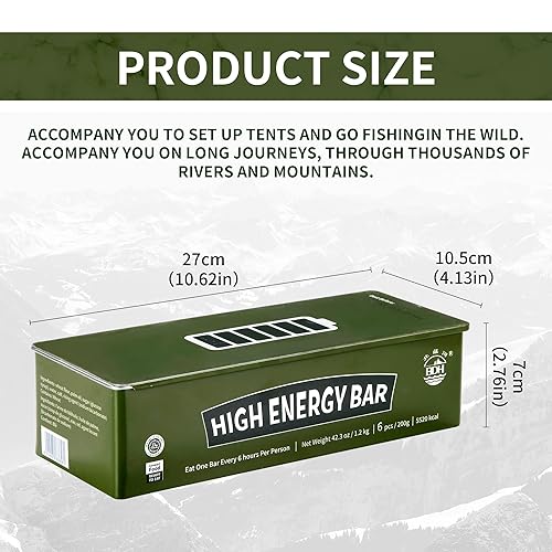 Miniatura 6 de Barras de Ración de Alimentos de Emergencia, Comida de Supervivencia con Caja de Lata, Suministro de Tabletas de Supervivencia de 20 Años de Vida