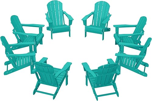 Vista 181 de WestinTrends Malibu HDPE - Silla plegable Adirondack de polietileno para exteriores, color azul pacífico Pacific Blue