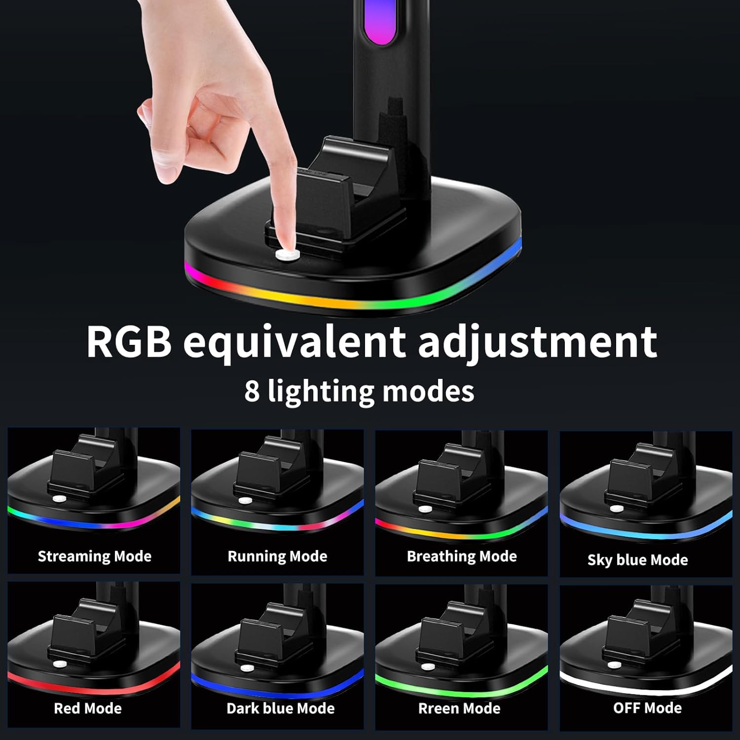 Xbox Headphone Stand with Controller Charger, RGB Xbox Controller Charging Station Headset Stand for Xbox Series X/S/One/One X/One S Charging, Equipped with 1 * 5180mWh Rechargeable Xbox Battery Pack - Image 3