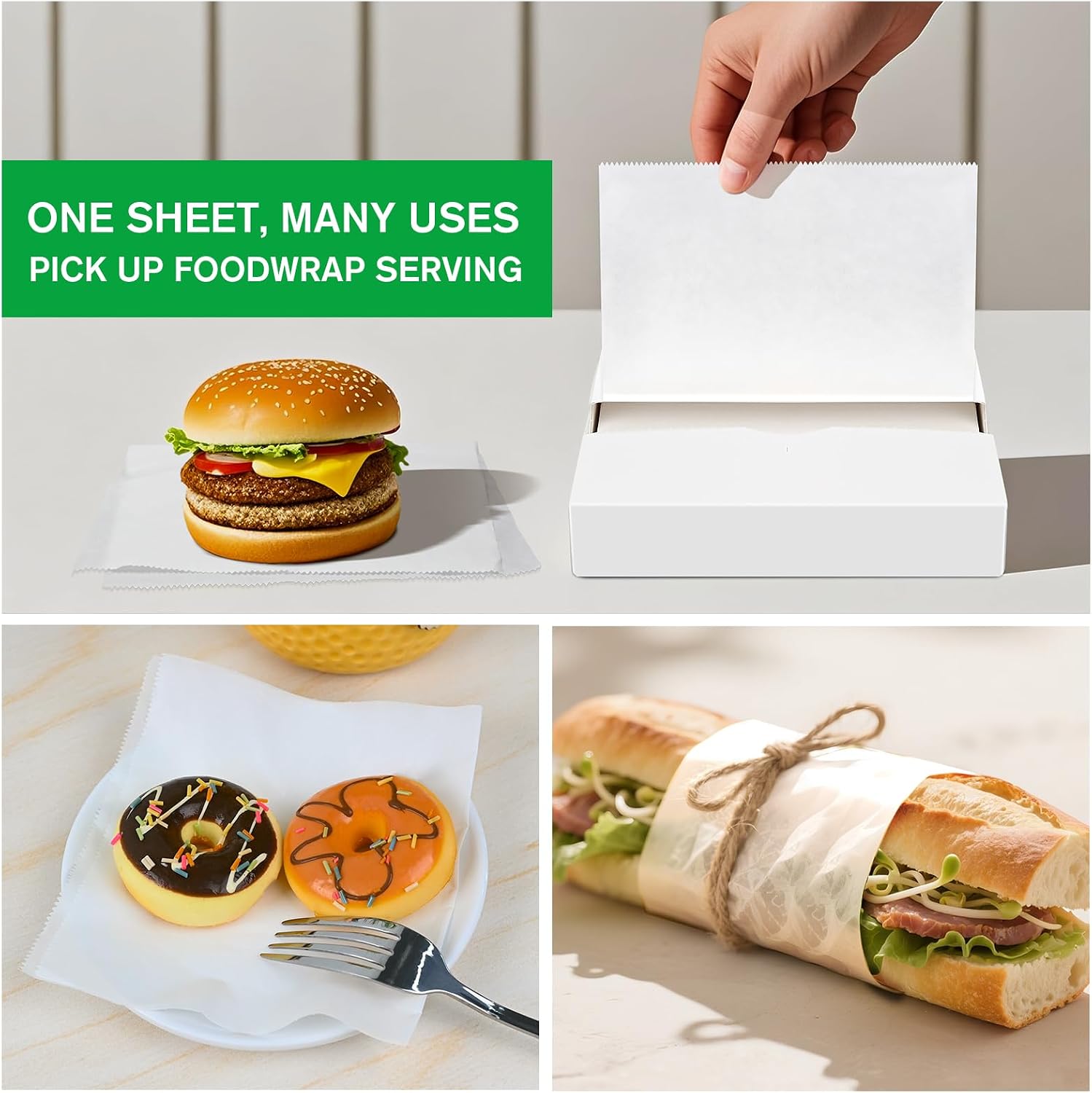 EcoDispose Precut POP UP Deli Paper Sheet, 200 Pack, 6" x 10.5", White