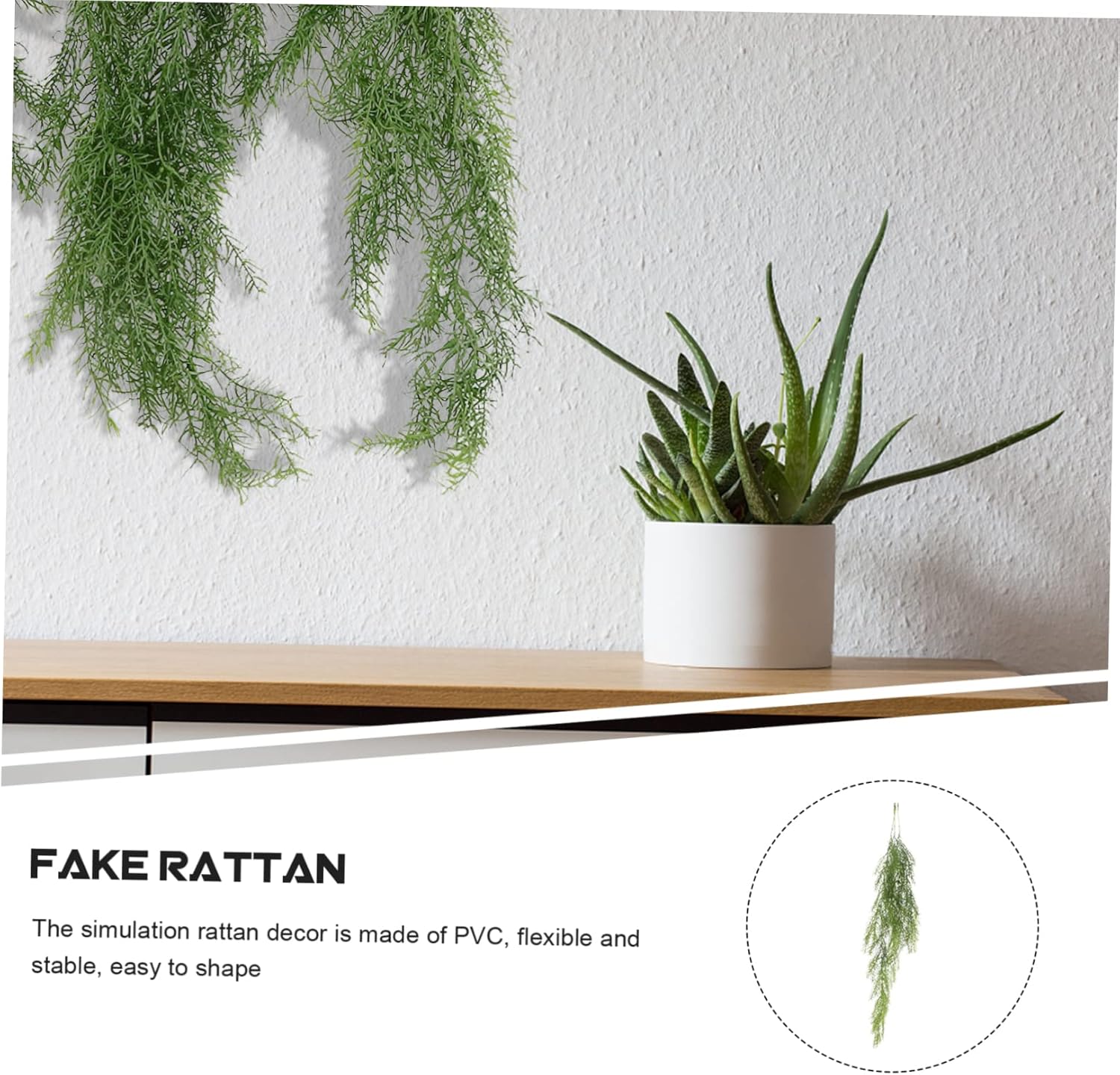 ABOOFAN 4pcs Elegant Fake Rattan Hanging Decor Wall Hanging Vine Pine Needle Greenery for Home Garden Decor