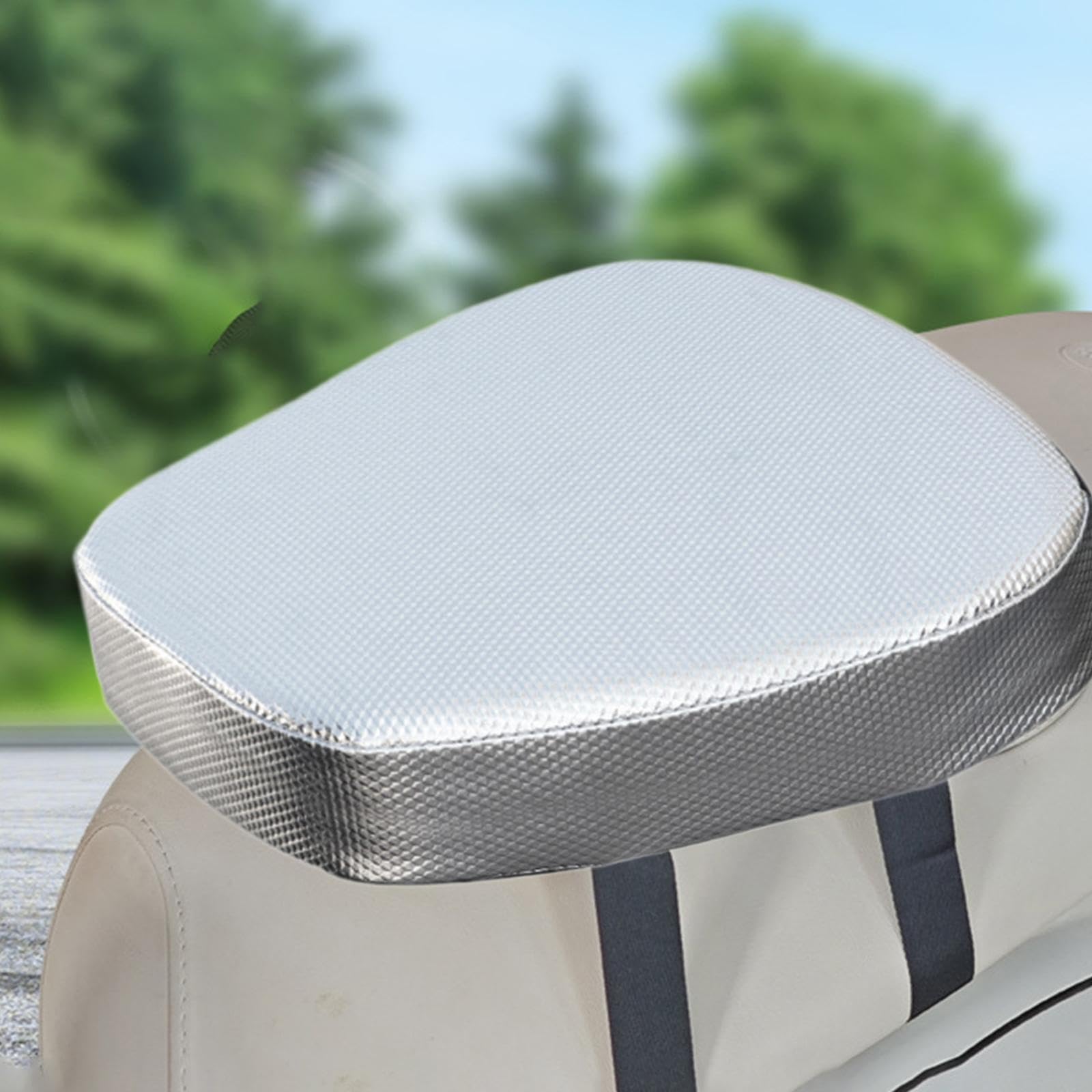 Fashion My Day Shock Absorption Seat Pad Comfortable Breathable Motorcycle Seat Cushion Pad 34x34.5x3.5cm Silver-image-24
