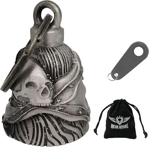 Miniatura 29 de Dream Apparel Campanas de motocicleta para motociclistas, accesorios de campanas pesadas y llavero para la suerte