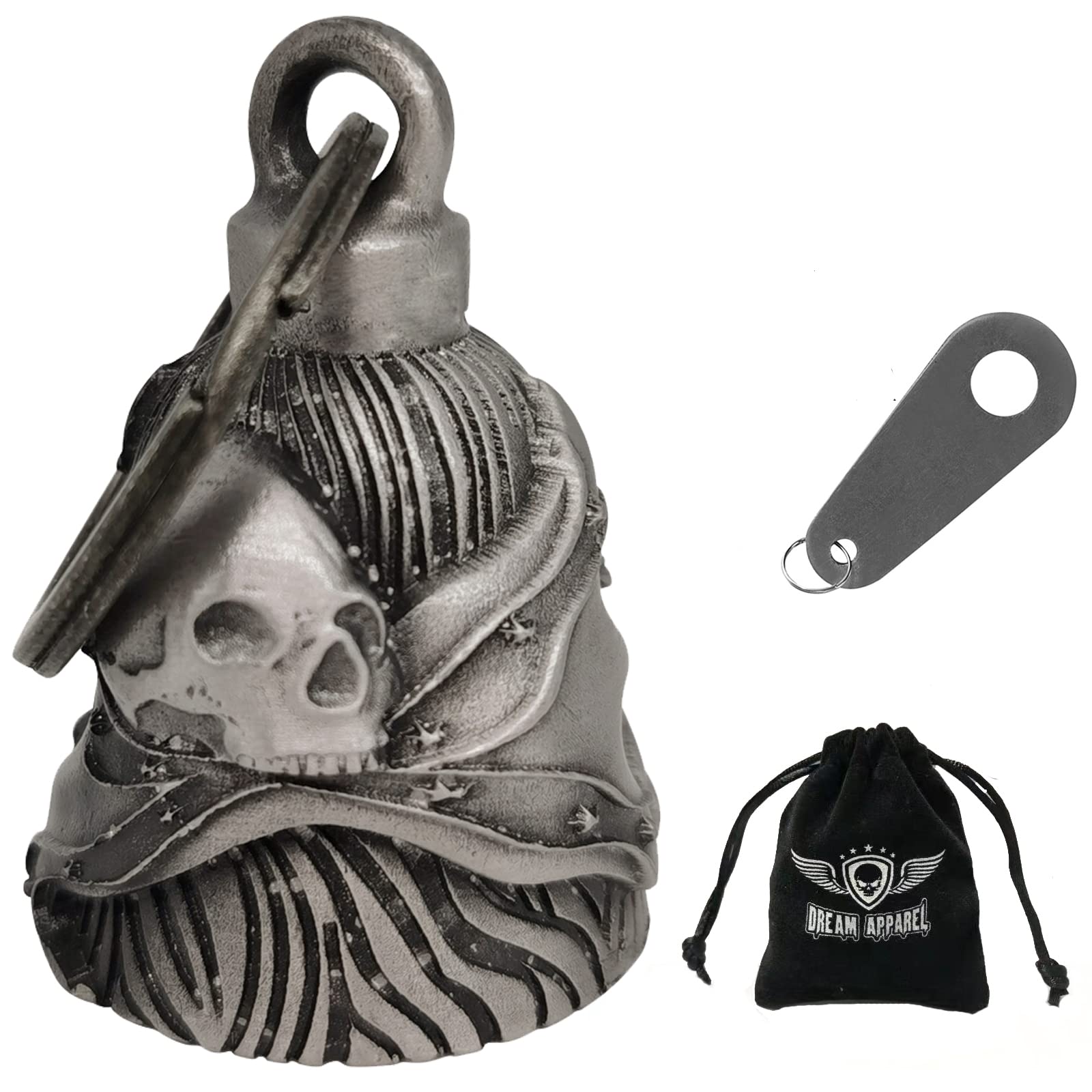 Dream Apparel Motorcycle Ride Bell For Bikers, Heavy Spirit Bells Accessory And Key Chain For Luck