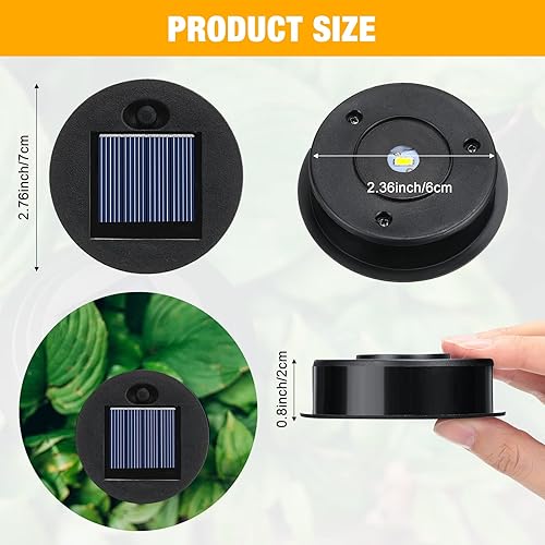 Miniatura 2 de 24 piezas de repuesto de luz solar de repuesto, impermeables, panel solar LED blanco cálido, tapas de faroles solares para exteriores, faroles,