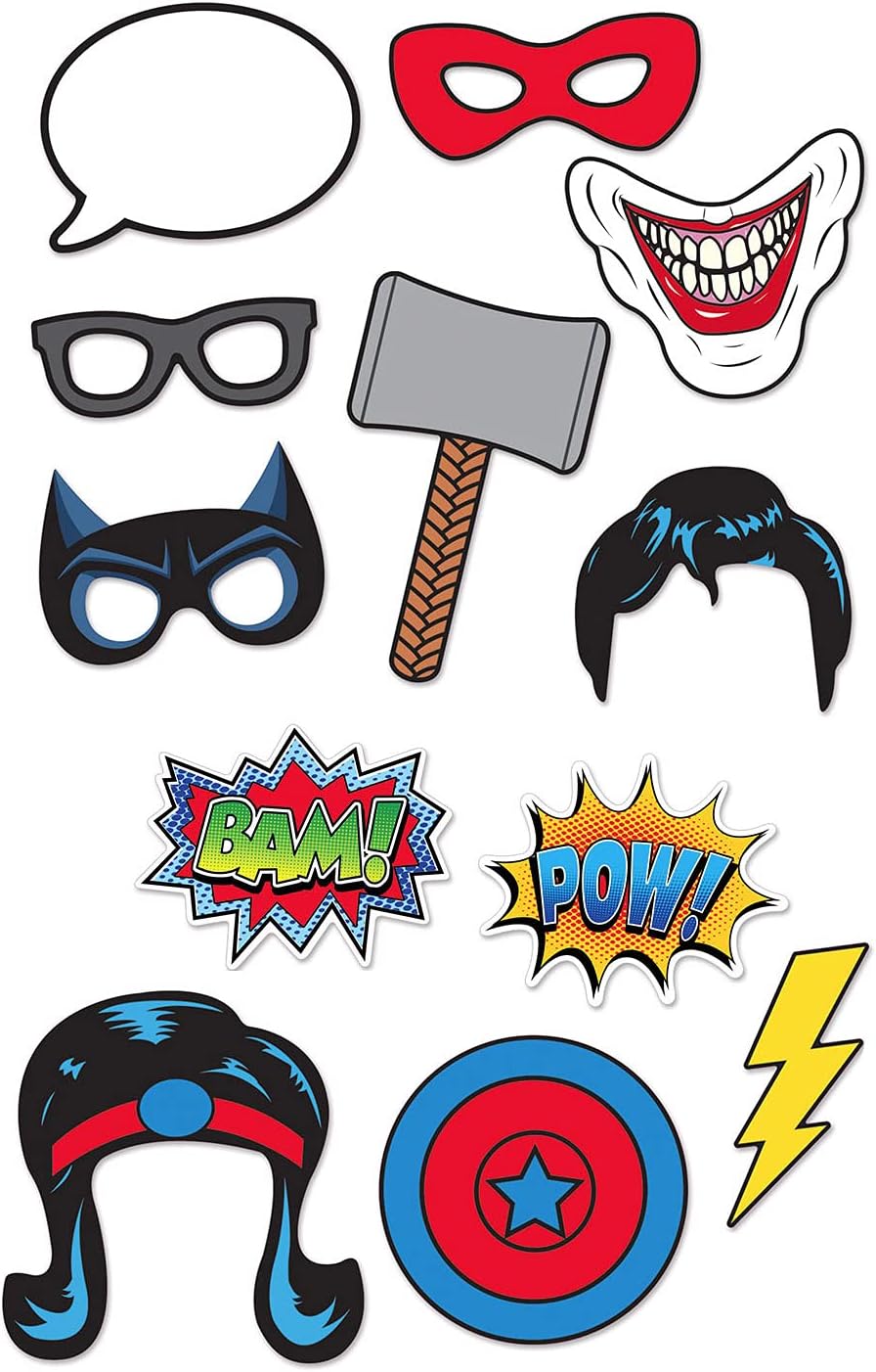 Beistle 12-piece 20's Flapper Assorted Designs Photo Fun Signs | Multicolor | 1 Pack