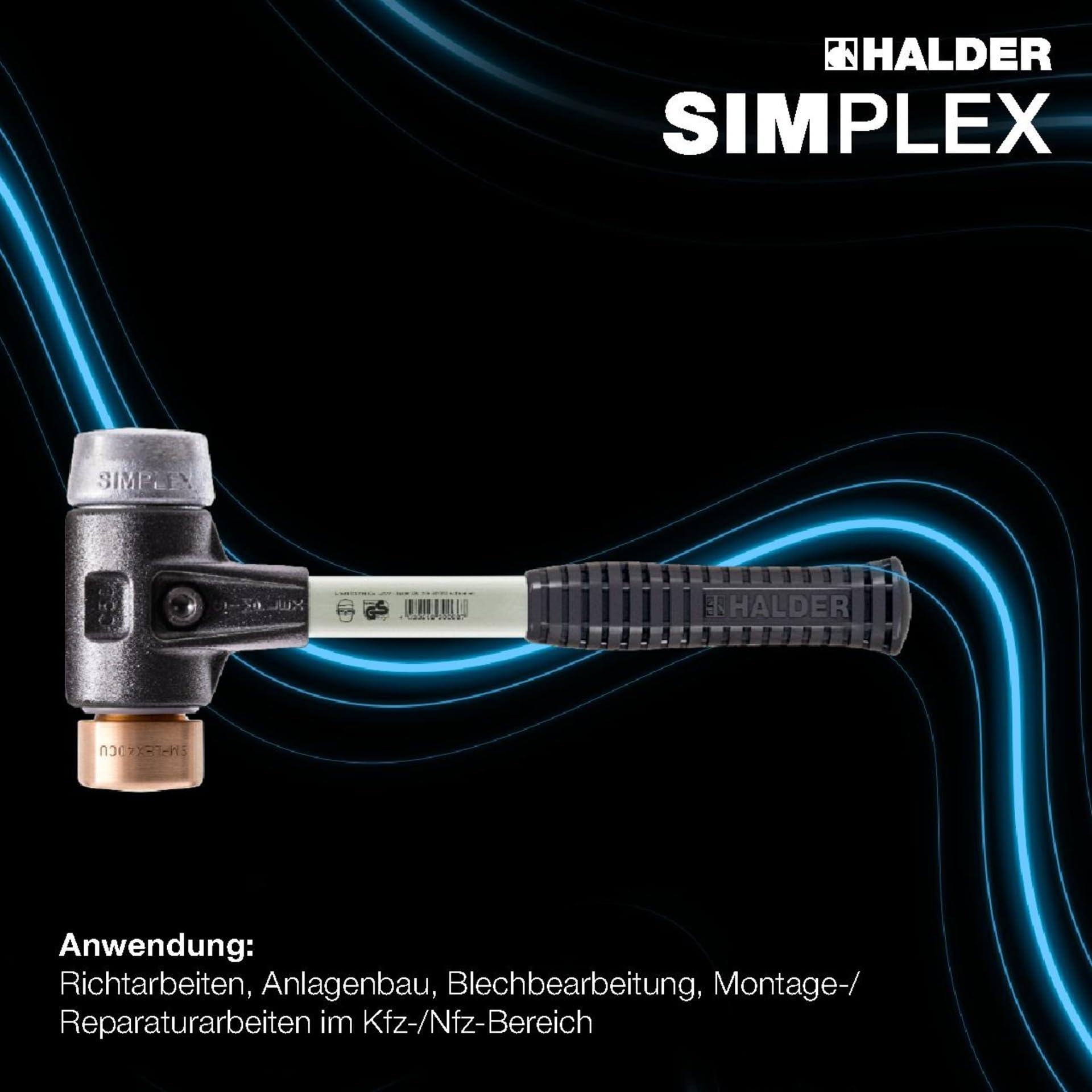 HALDER SIMPLEX-Schonhammer D40 Kupfer/Weichmetall Durchschlag Aktionsbox KFZ