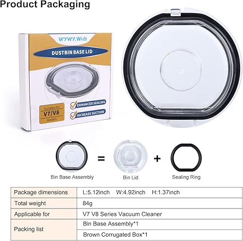 Miniatura 2 de Tapa base de cubo de polvo + botón de bloqueo de repuesto para Dyson V7 V8 SV10 SV11 Aspiradora Cubierta de Contenedor de Polvo y Bloqueo de