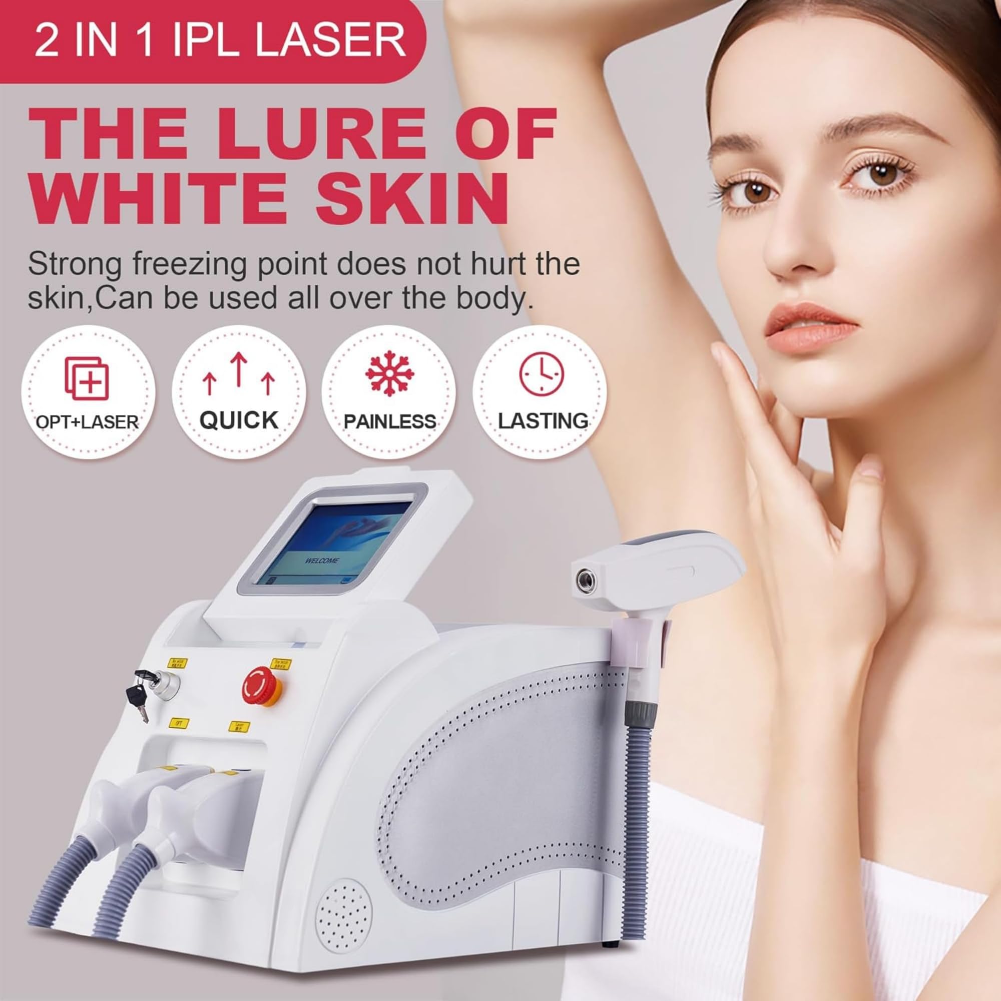 Depilator Laserowy Alexandrite Ice Platinum 2025, 3500W - Bezbolesne Urządzenie do Depilacji Diodowej dla Kobiet i Mężczyzn, Do Użytku Domowego (Kolor Czarny)
