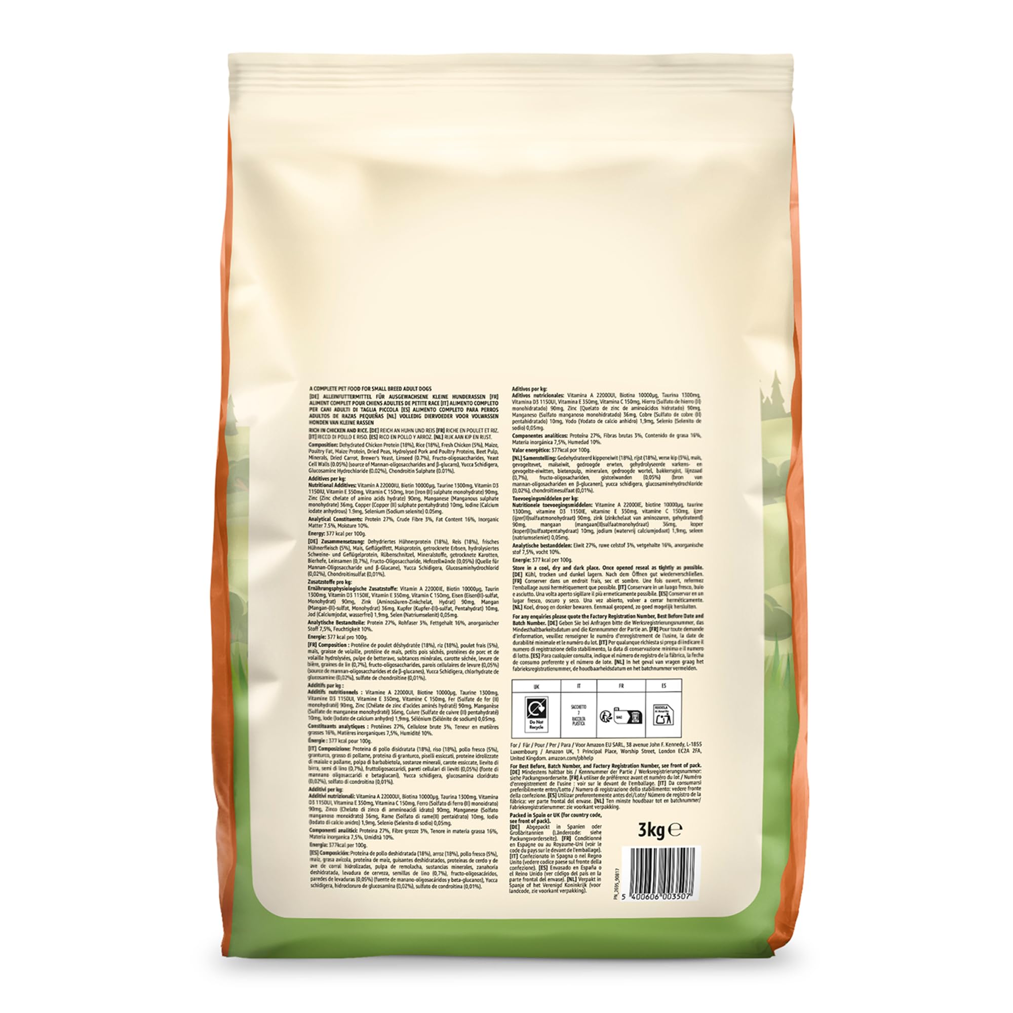 by Amazon Complete - Alimento Secco Completo Per Cani Adulti (razze Di Piccola Taglia) Ricco In Pollo E Riso, 1 X 3kg (Precedentemente un marchio Lifelong, stesso prodotto)