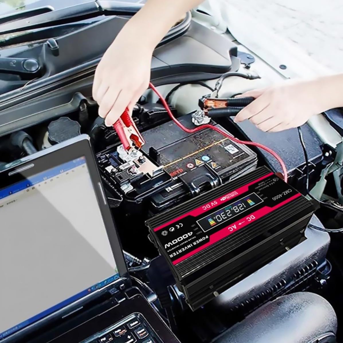 Inversor para Coche 4000w 12v a 220v con Pantalla Digital
