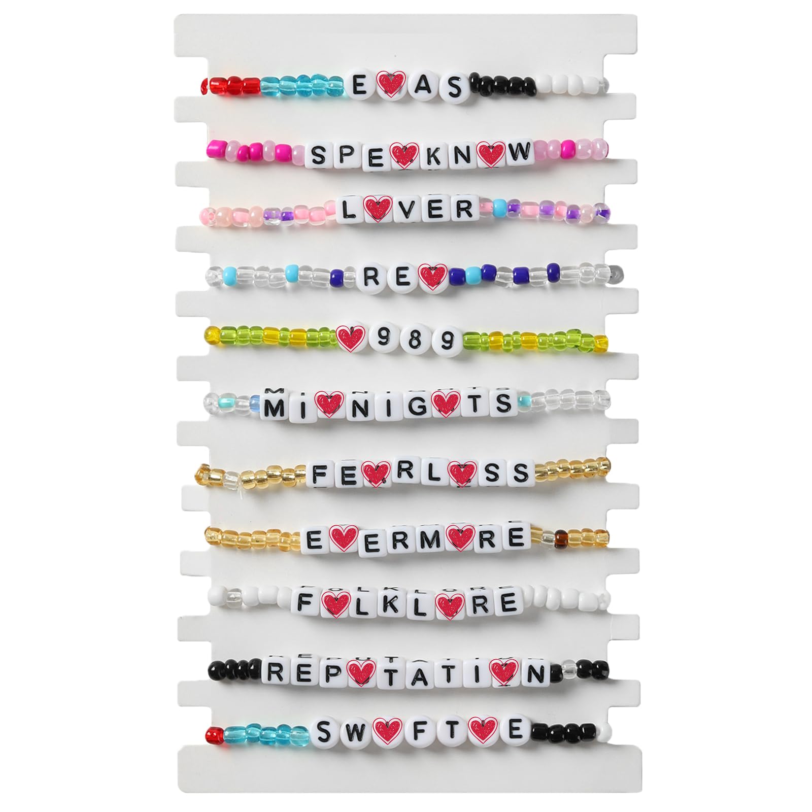 Yeikbuxa11 Pcs TS Friendship Bracelets, Singer Tour Eras Concert, TS Album Inspired Bracelets Set, TS Album Bracelet for Eras Music