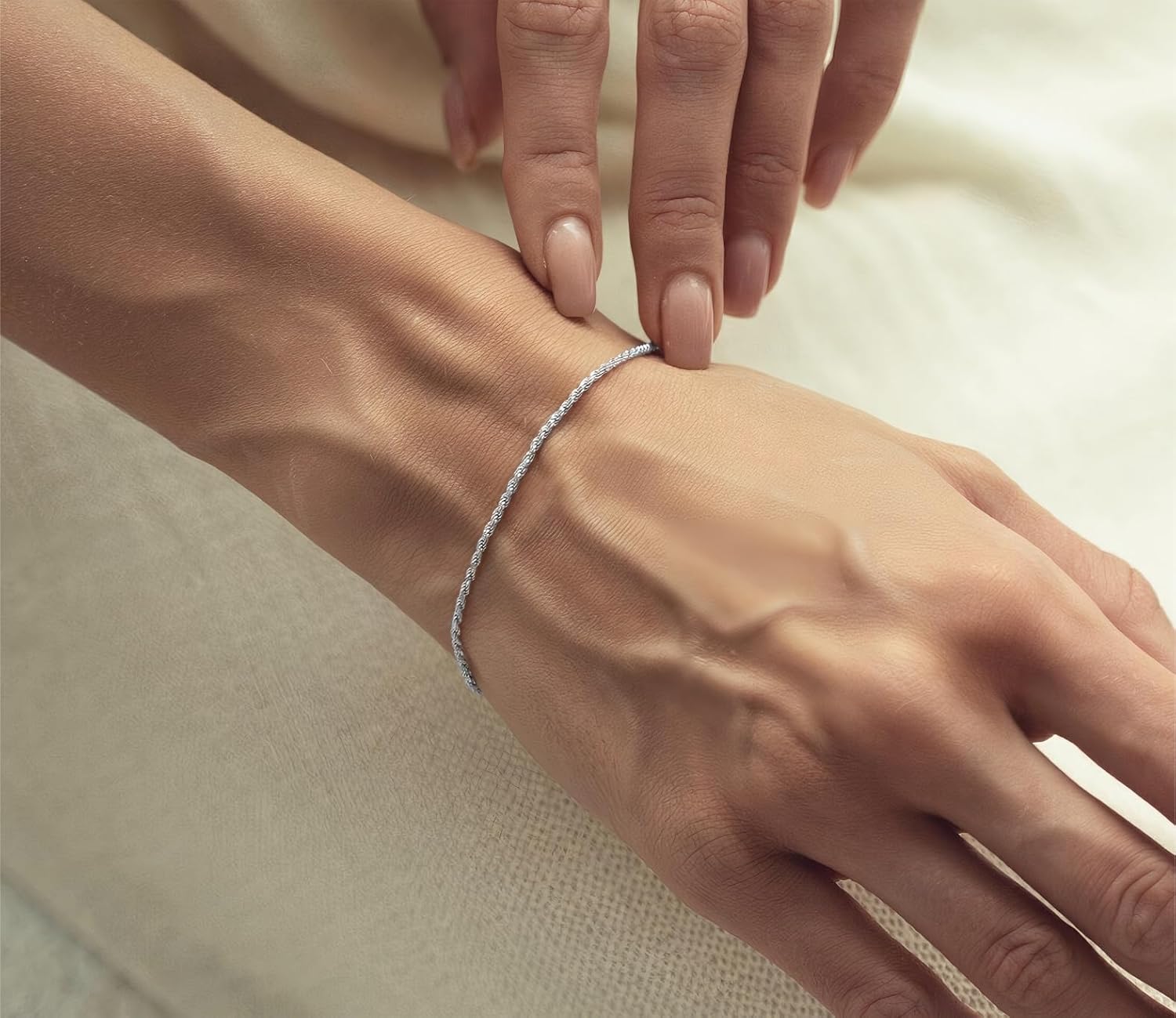 S925 Sterling Silver 6mm Cuban Link Chain Bracelets for Men,2.5mm Rope Chain Mens Bracelet Set for Men's&woman,Trendy hip-hop stacking Chain Gift Boyfriend/Girlfriend,Non Tarnish Hypoallergenic - Image 7