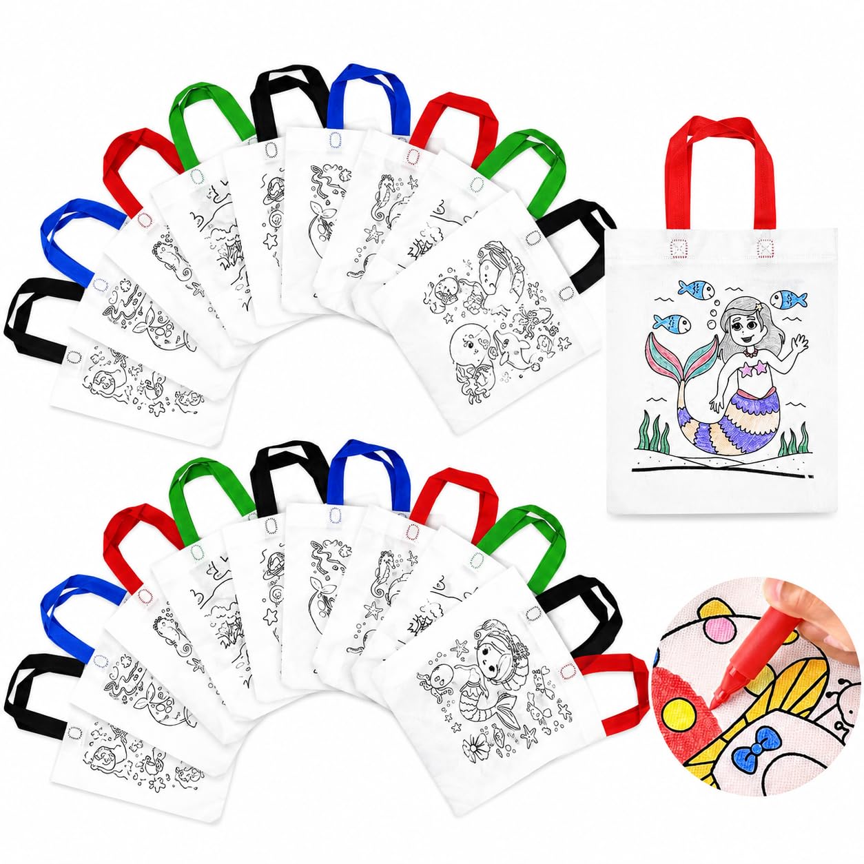 Birthday Popper Birthday Return Gift for Kids Doodle Colour Bags Set of 20
