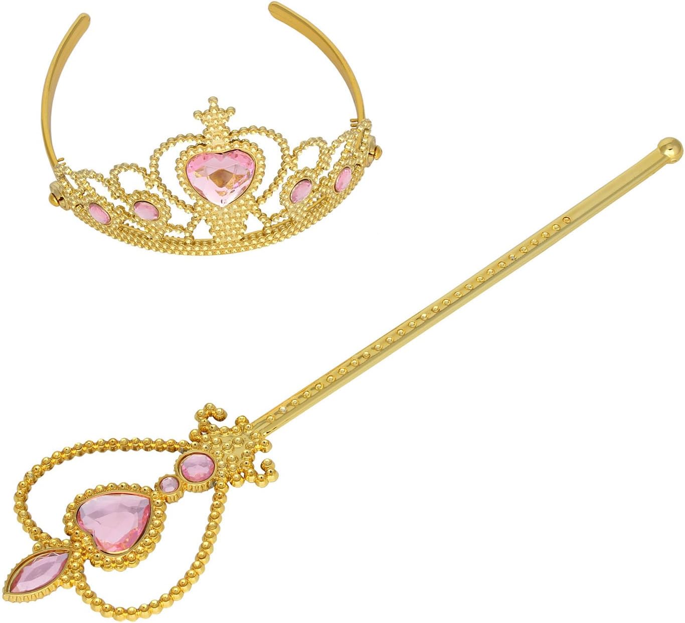 Princess Dress Up Accessories Princess Wands and Crowns for Little Girls Tiara Wand Set Party Supplies