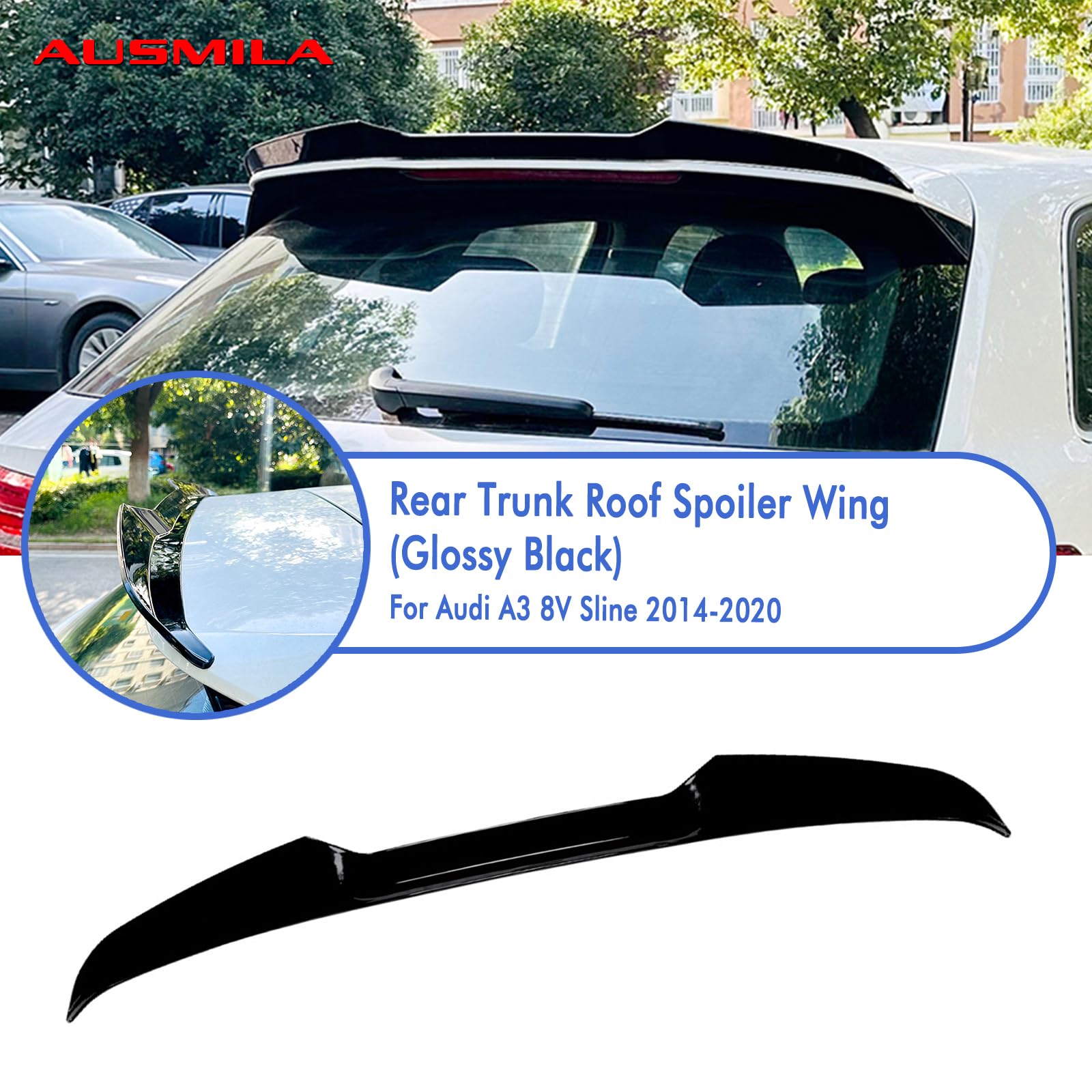 Spoiler posteriore per bagagliaio per Audi A3 S3 RS3 8V Sline Hatchback 2014-2020
