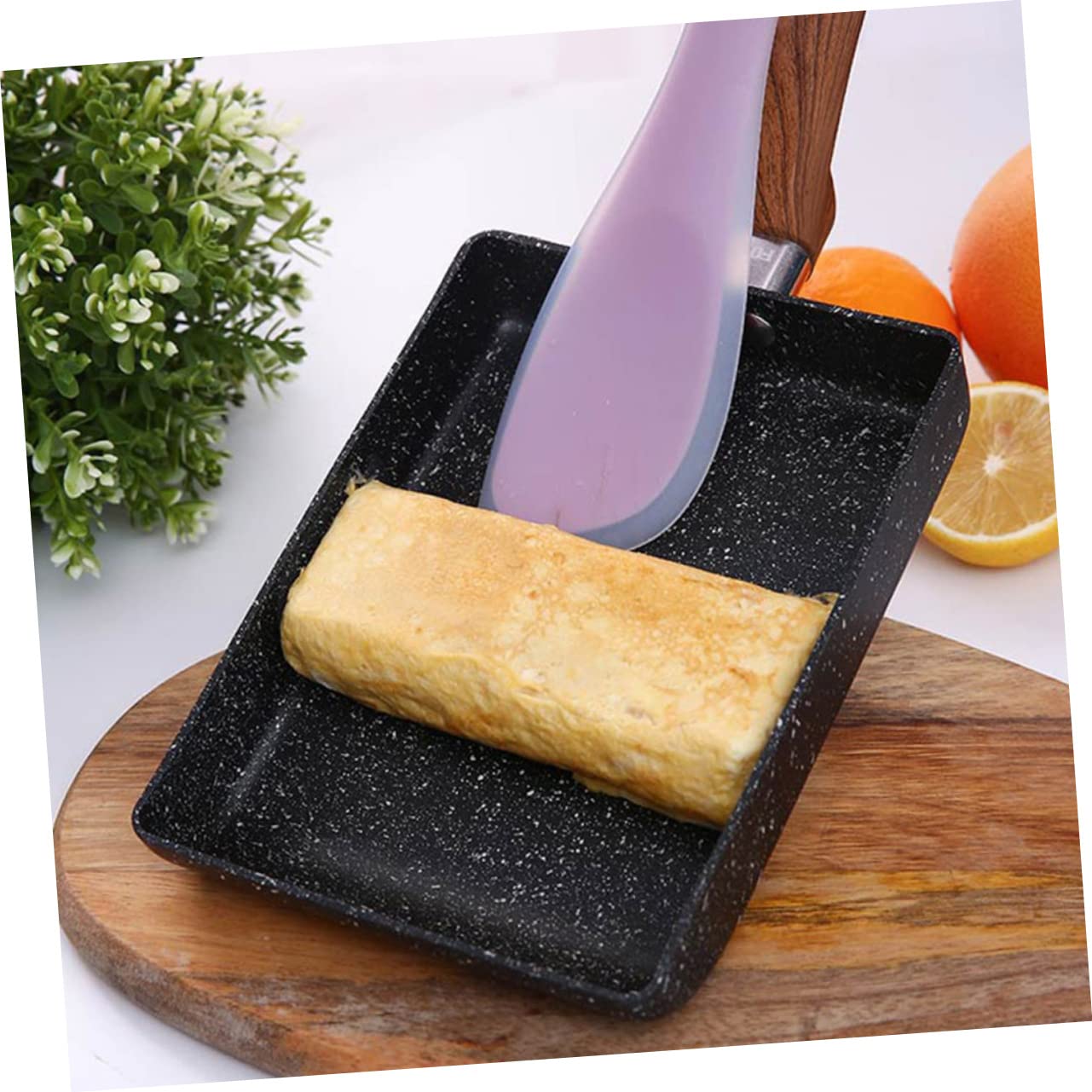 IMIKEYA 1pezzi Padella Tamagoyaki Antiaderente Padella Per Uova Quadrata Realizzata Base Piana Per Aderenza Massima Al Fornello Manico Ergonomico Comodo Da Impugnare