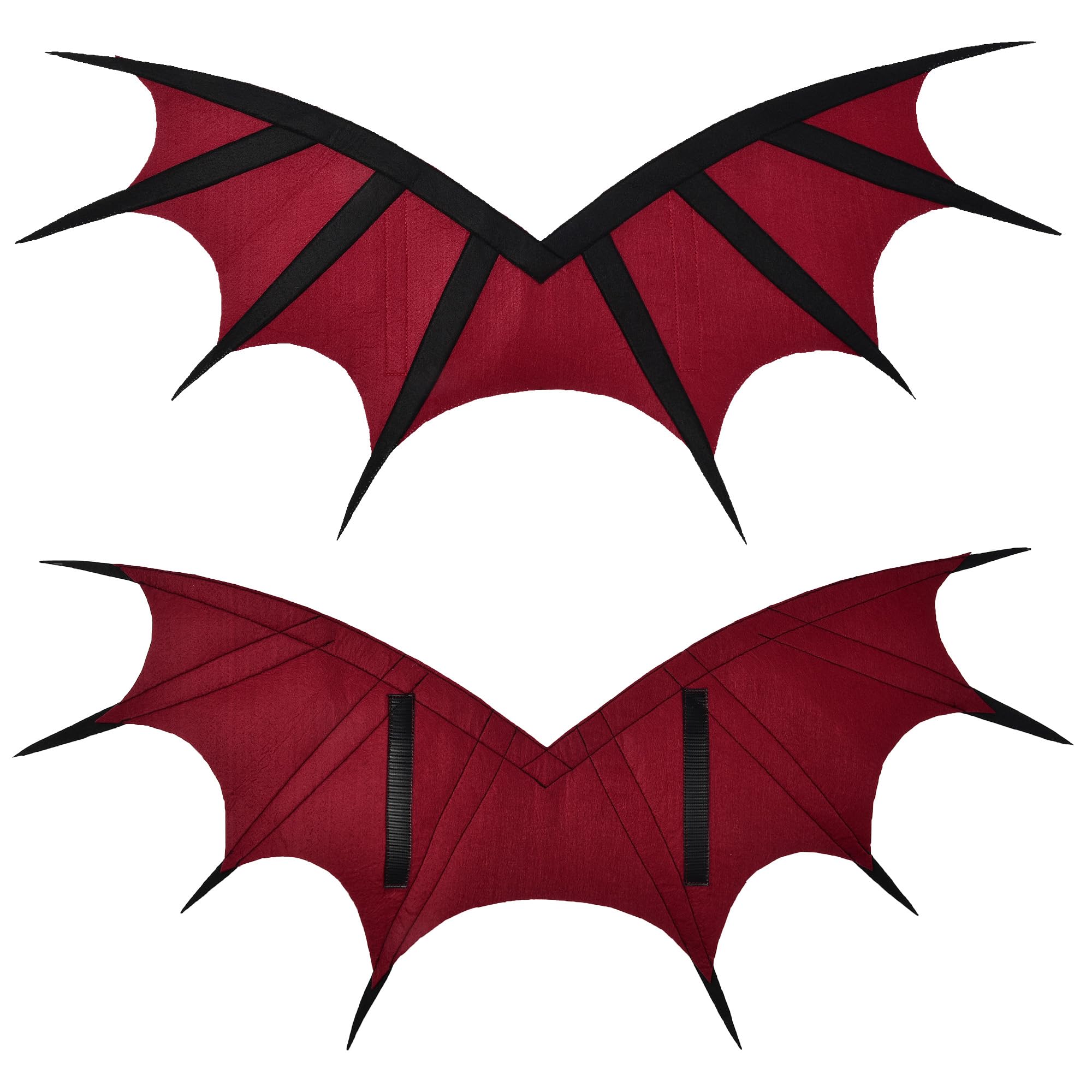 ReliBeauty Costume da Drago Bambini, Tuta Rossa e Nera con Ali e Coda