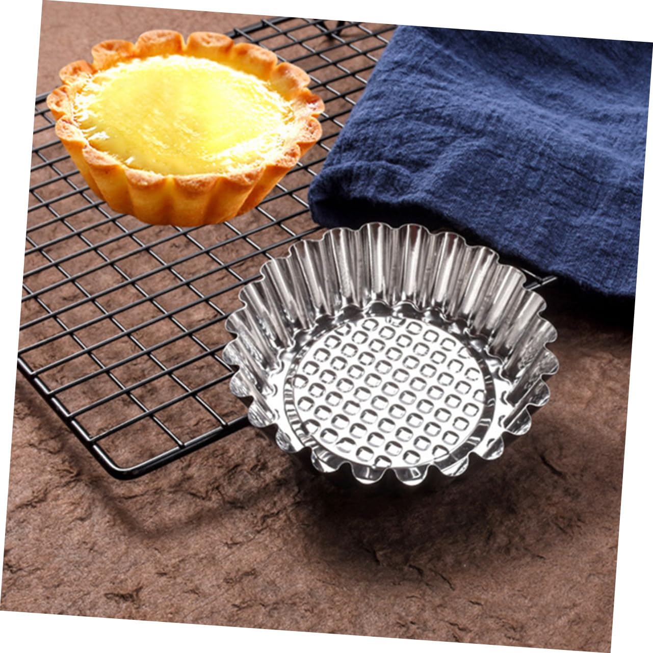 15 Piezas Molde Para Tarta De Huevo De Panadería Molde De Acero Inoxidable Para Tartas Horneadas Para Repostería Huevo Para y Muffins