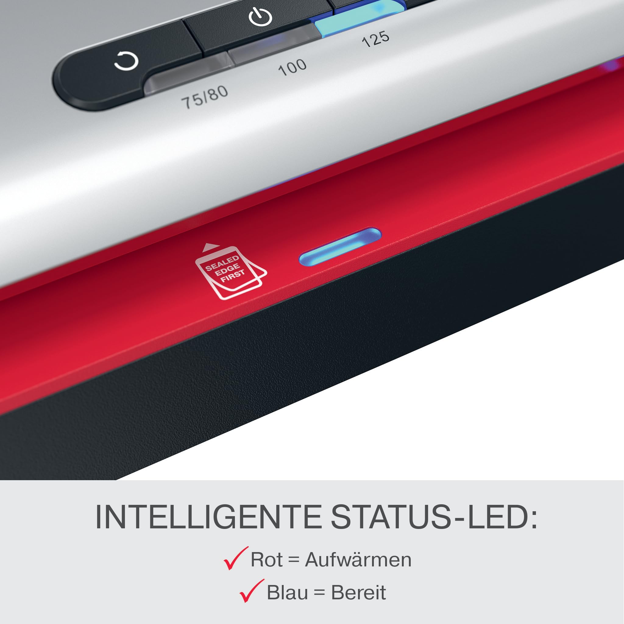 GBC 250HS Office A3 Laminiergerät - High Speed Laminieren, schnelle Aufwärmzeit von 1 Min, 75-125 Mikron, Anti-Stau, Auto-Abschaltung, inkl. 5x A4-Laminierfolien, Schwarz/Rot, 4410071EU