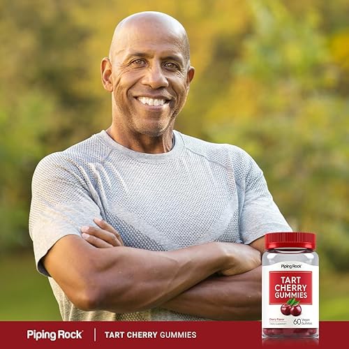 Miniatura 6 de Piping Rock Gomitas de cereza Tart | 60 unidades | Sabor a cereza | Suplemento de extracto | Veganas, sin OMG, sin gluten