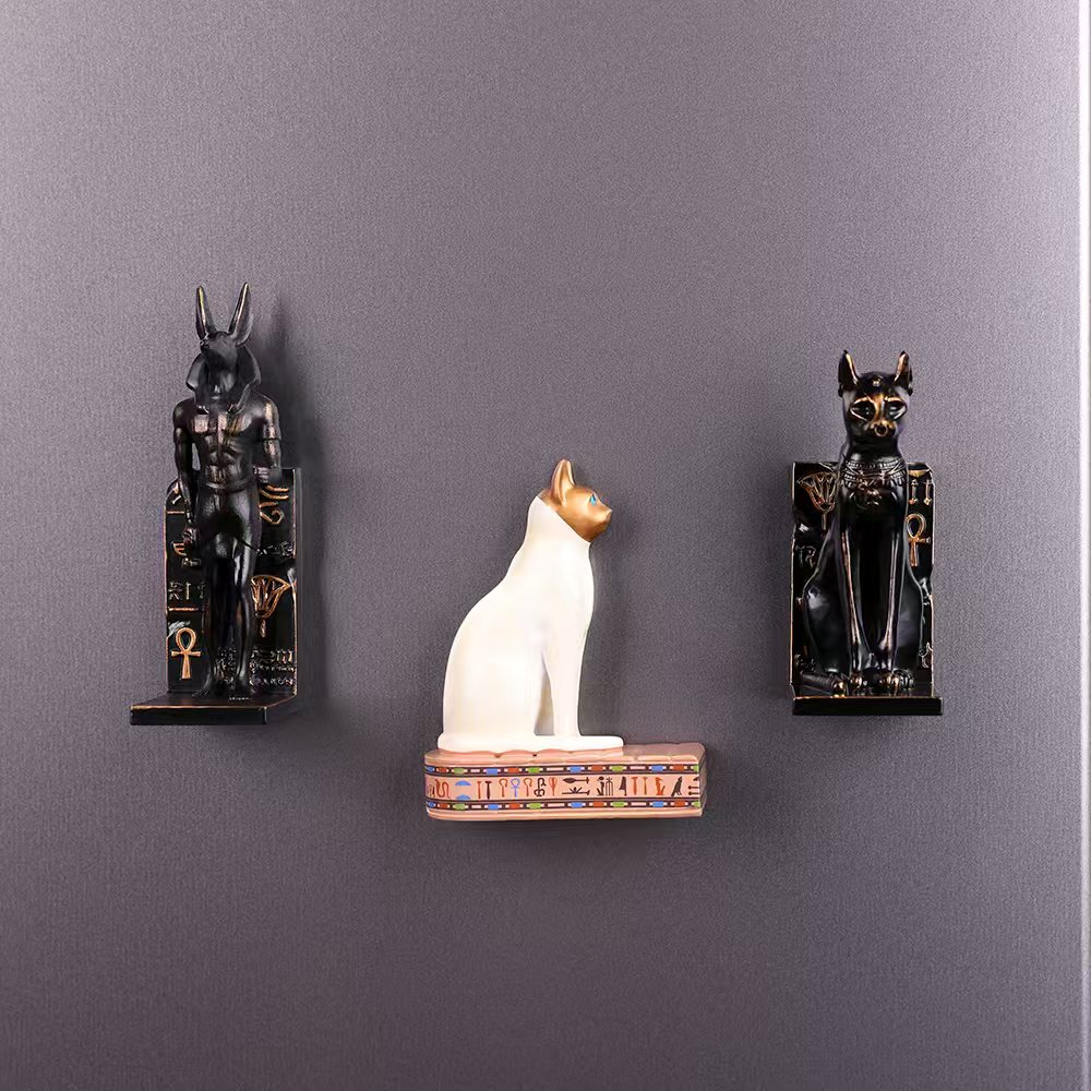 Imán Bastet Anubis gato 2 pack decorativo 3D miniatura 7